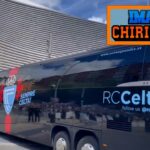 Los jugadores del Celta llegan enchufadísimos al Bernabéu: ¡a golpes con las ventanas del autobús!