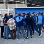 Recibimiento con pancartas y mensaje al Getafe: «Echarle hue….»