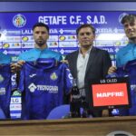 Javi Muñoz, Adrián Liso y Álex Sancris, presentados como nuevos jugadores del Getafe