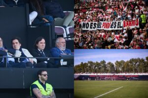 Gritos contra Presa, varias pancartas, sin grada de animación y sin boicot en una tarde fría en Vallecas
