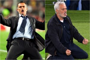 Otro rodillazo de Mou en el Camp Nou 20 años después